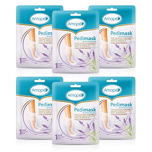 Amope Pedimask 20 Minute Foot Mask- Blend of Moisturizer & Lavender Oil Essence