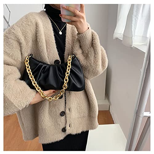 Image of JOLLQUE Shoulder Bag for Women,Small Leather Dumpling Bags Handbag Purse,Gold Chain Evening Clutch Purses
