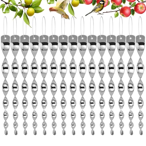 SZZETK 15 Pièces Répulsif Oiseaux, Effaroucheur Oiseaux Réfléchissant, 360 Degrés Repulsif Oiseaux, Spirale Réfléchissante, Spirale Anti-Oiseaux pour...