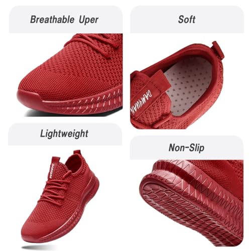 Image of Men Non-Slip Work Shoes Tennis Gym Sneakers Breathable Slip Resistant Lightweight and Comfortable for All-Day Wear Sports and Walking
