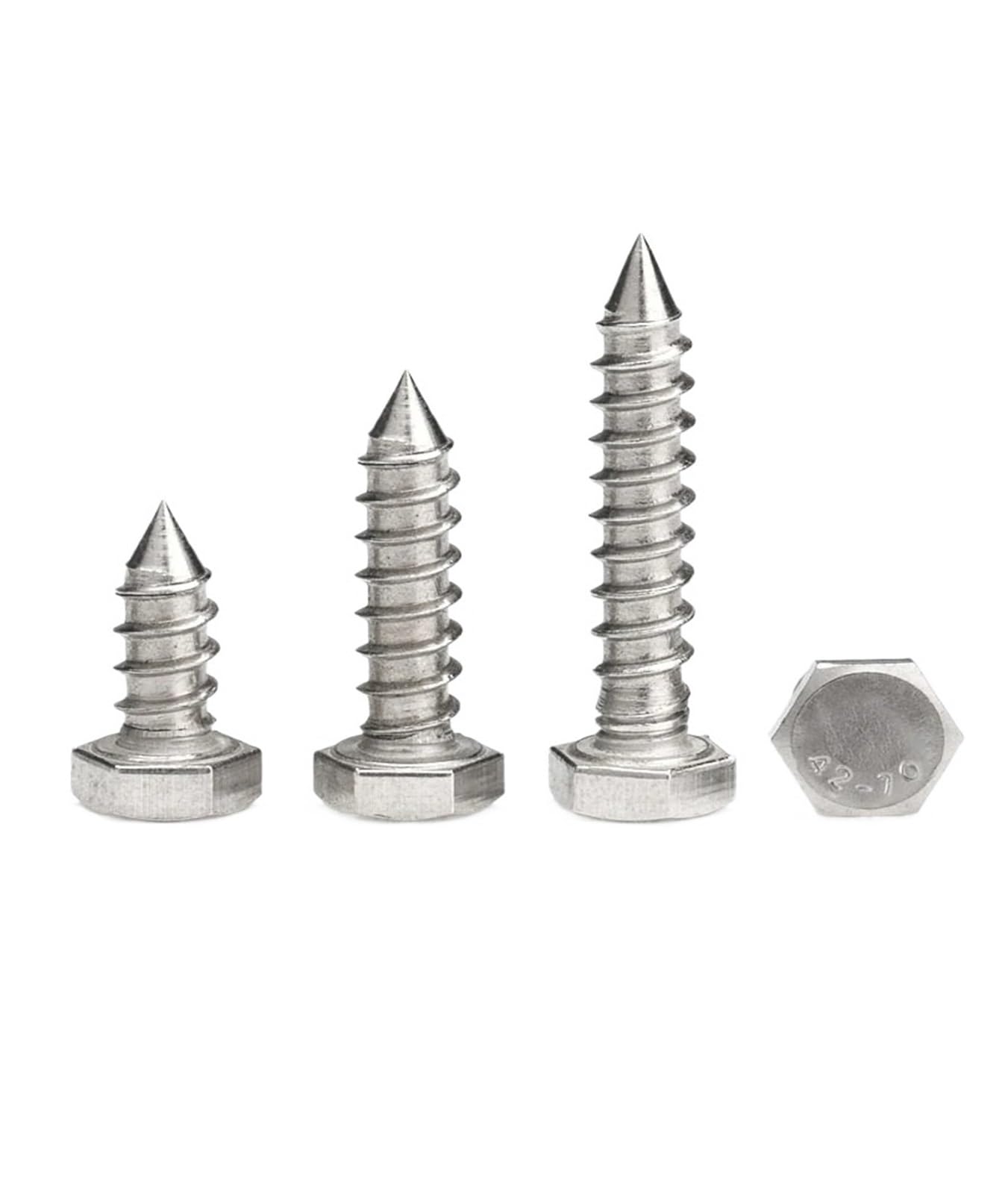 Acero inoxidable 304 M5 M6 M8 M10 M12 tornillos hexagonales externos de rosca completa diente autorroscante for carpintería(M8x50mm 10pcs)