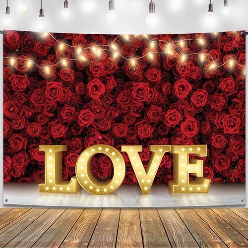 KatchOn, 7x5ft Fabric Love Valentines Day Backdrop...