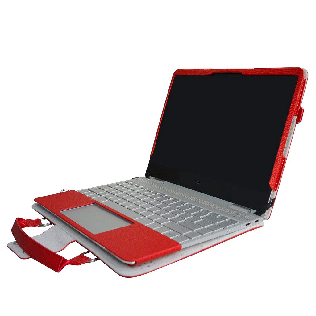 Spectre X360 13 Case,2 in 1 Accurately Designed Protective PU Cover + Portable Carrying Bag for 13.3" HP Spectre X360 13 13-w000 13-ac000 Series Laptop(Not fit 13-af000/13-ae000/13-4000 Series),Red
