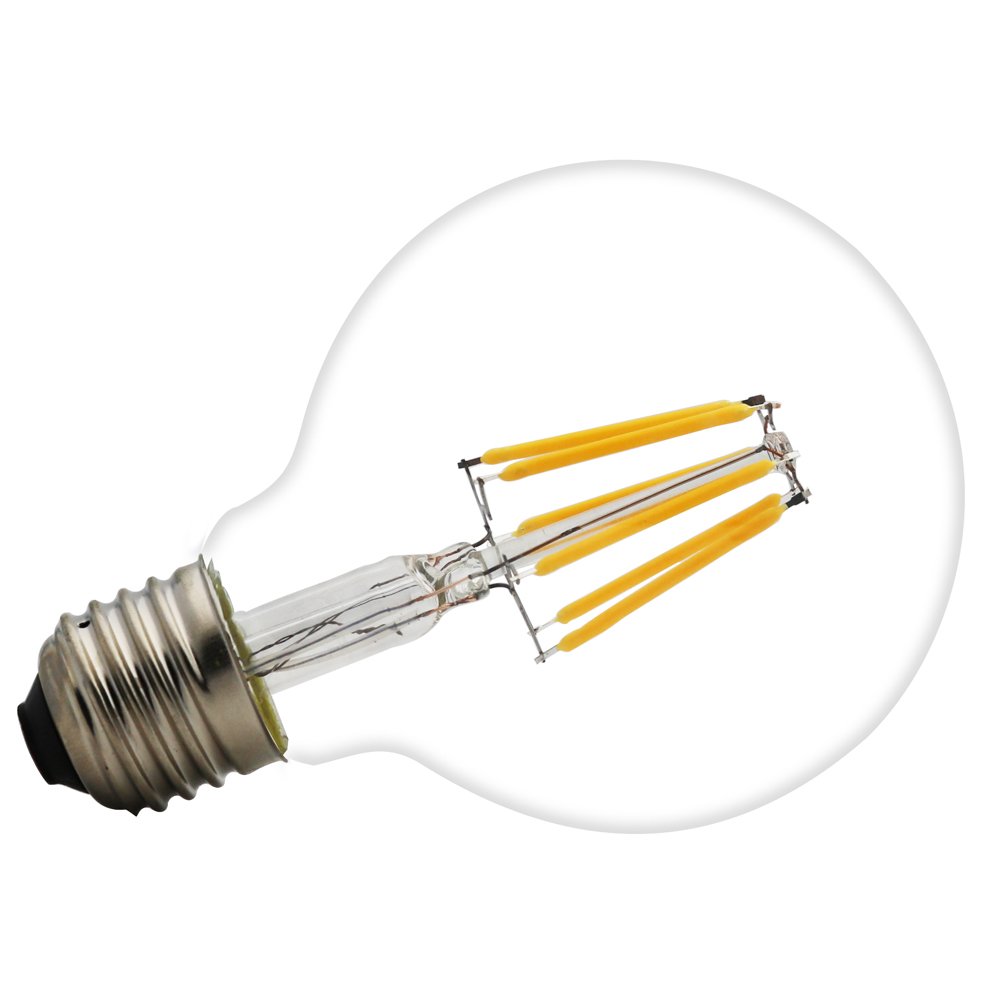 Edison LED globo lampadina G80 E27 4W 6W 8W retrò vintage stile industriale lampada lampadina 220V bianco caldo 2200K metallico e vetro (Diametro： 80mm) (10 Pezzo, 6W)