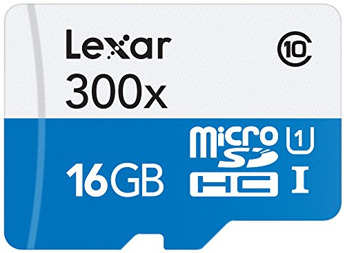 Lexar LSDMI16GBB1EU300A - Tarjeta de Memoria microSD de 16 GB (con hasta 45 MB/s, Clase 10 UHS-I, Velocidad de 300x)