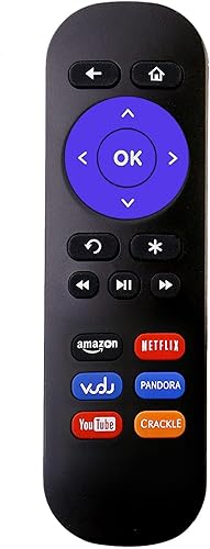 Mando a distancia de repuesto para Roku Box Modelo: Roku 1, Roku 2 (HD, XD, XS), Roku 3, Roku LT, HD, XD, XDS, Roku N1, Roku Express, Roku Express+