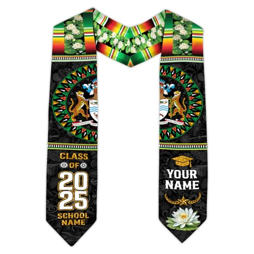 MonkeyVan Custom Guyana Graduation Stole 2025, Guyana Graduation Sash, Guyanese Graduation Sash, Guyana Flag Graduation Stole Gan 9
