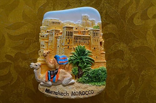 Tourist attractions of the refrigerator cold porcelain hand-painted contained sweet fridge magnets Morocco Marrakesh old city walls fridge magnets
