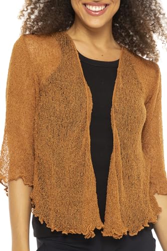 Image of Back From Bali Womens Sheer Shrug Cardigan Lightweight Knit