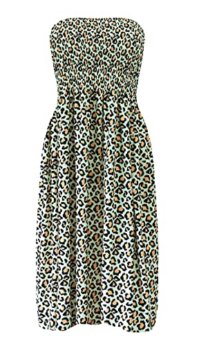 Image of Zyyfly Strapless Dress for Women Summer Beach Boho Smocked Tube Top Dress