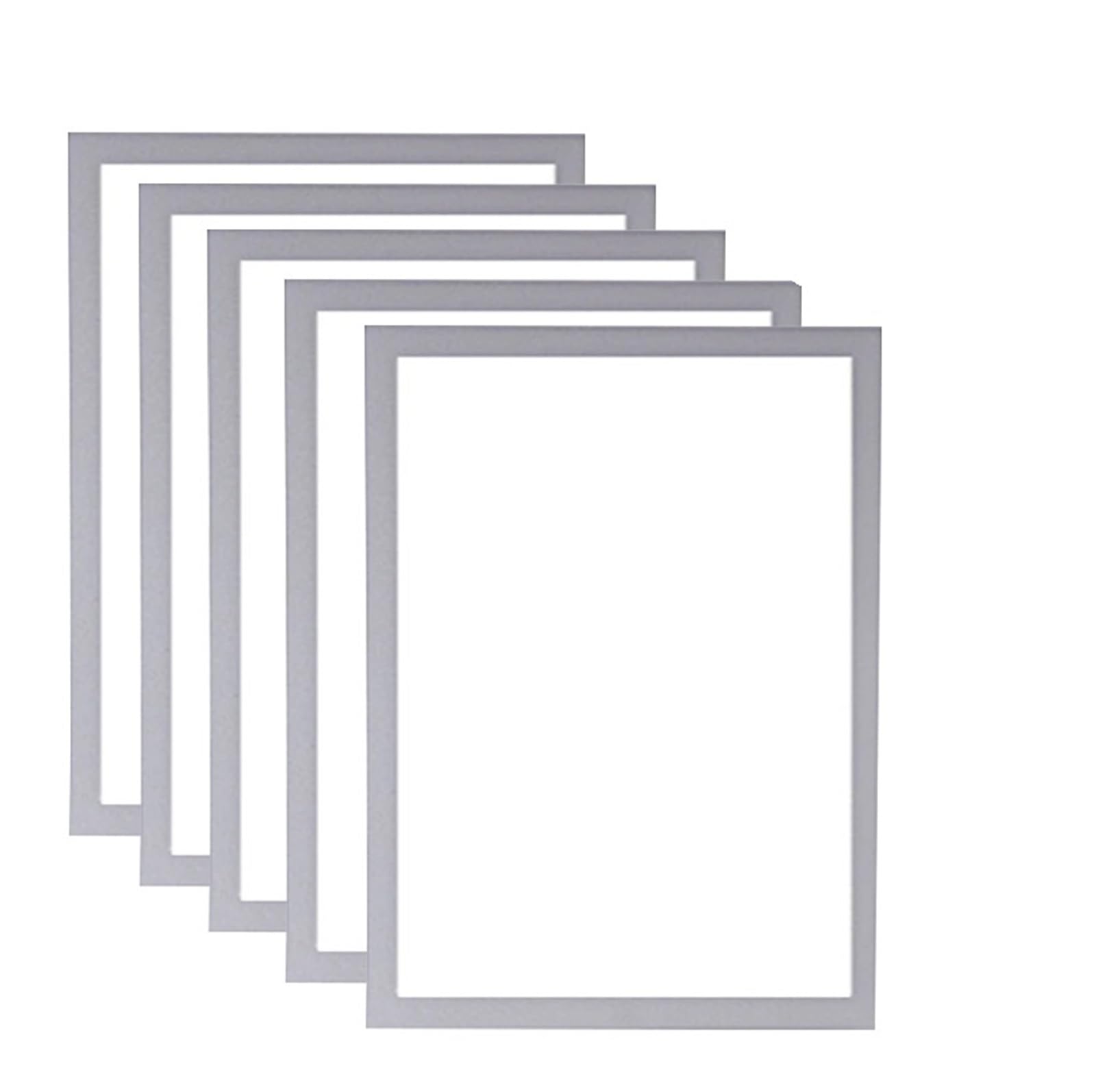 magnetyczne ramki na zdjęcia, Ramki na zdjęcia 3 lub 5 szt. Wielokolorowe samoprzylepne grafiki ścienne A4/A3 do zdjęć(Silver 5pcs,A3 29.7X42cm)