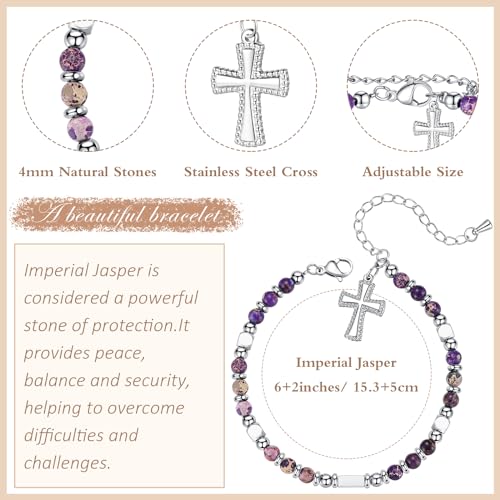 Easter Gift for Kids - Communion Baptism Confirmation First Penance Gifts for Girls - Cross Charm Bracelets Christian Jewelry for Girls Daughter Granddaughter2