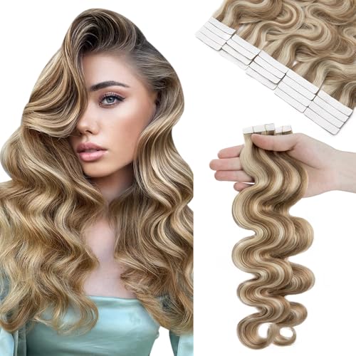 Hairro 14 Inch Tape in Human Hair Extensions Body Wave