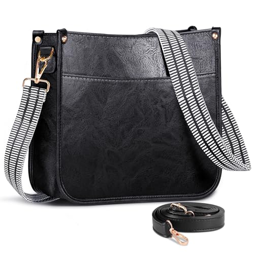 Image of ISEYOU Crossbody Bags for Women, Vegan Leather Crossbody Purse with 2PCS Adjustable Strap, Trendy Handbags Shoulder Bag