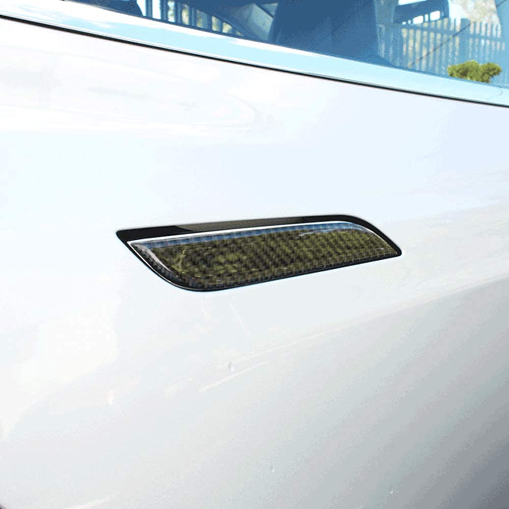 CoolKo Door Handle Sills Protection Kit 4K Real Carbon Fiber Cover Compatible with Tesla Model S (4 Pieces Set)