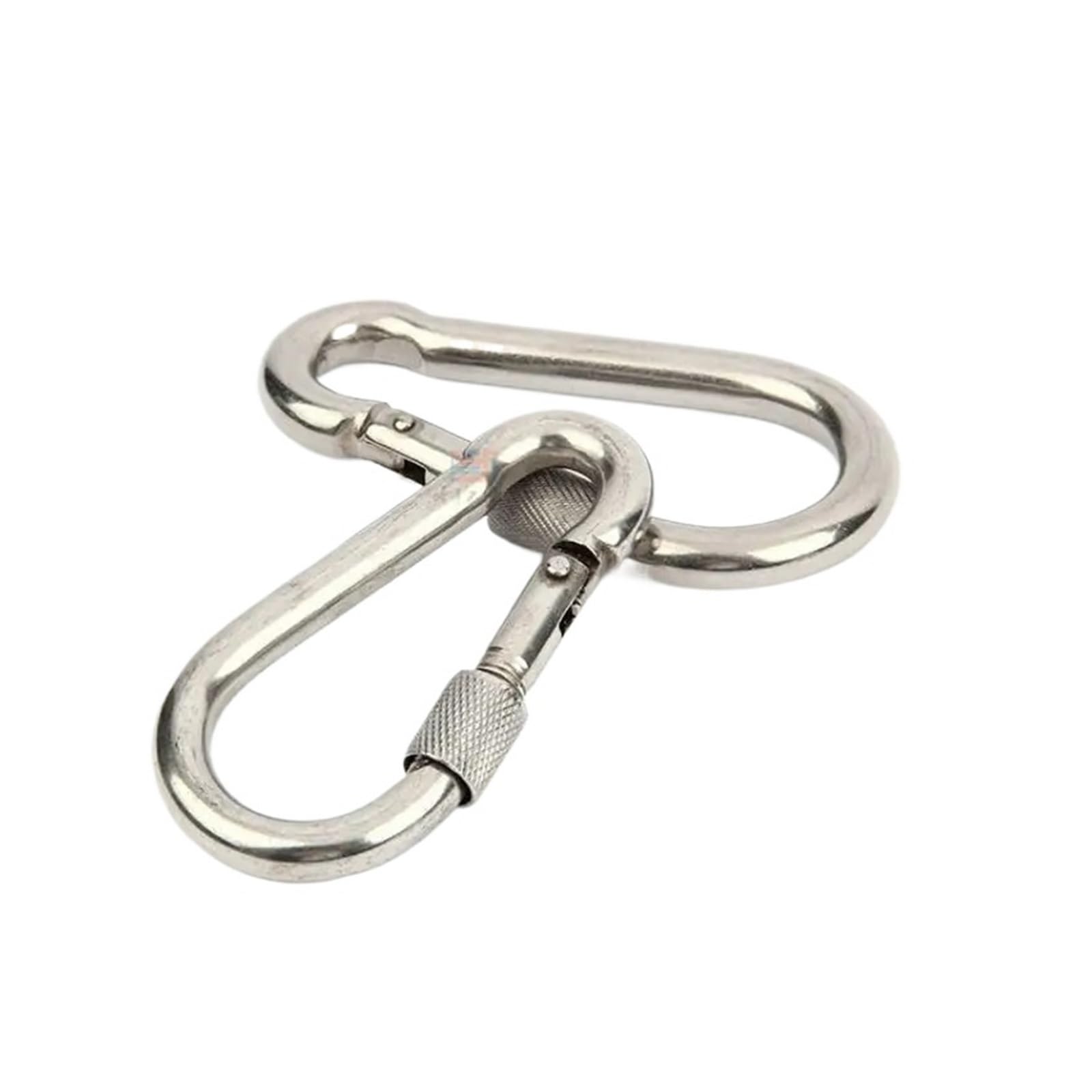 1PC Spring Snap Carabiner M4 M5 M6 M8 M10 304 Stainless Steel Quick Link Lock Ring Hook Shackle Chain Fastener(M5)