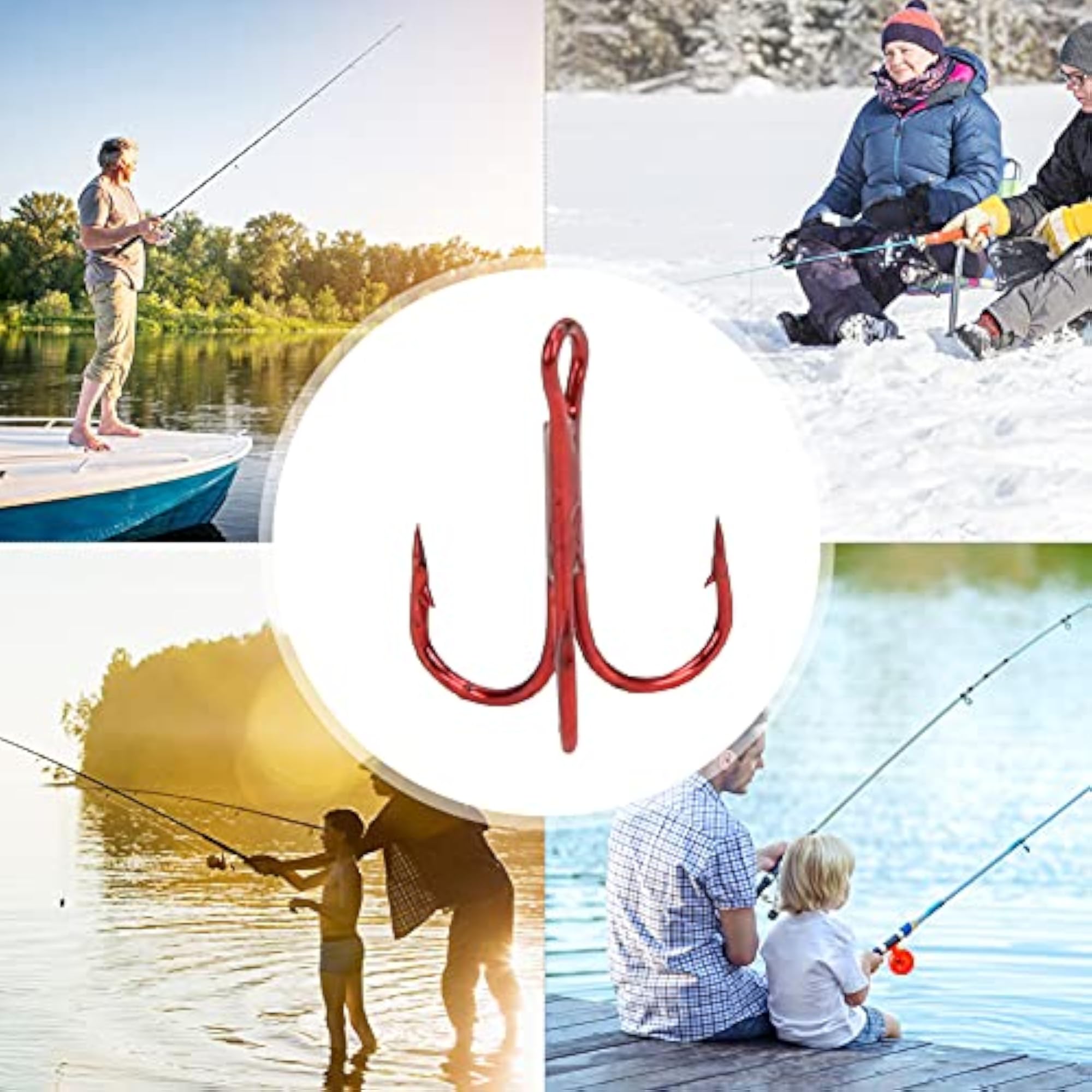 Fishing Hooks, 100pcs for Wild Fishing