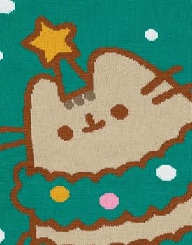 Pusheen Women's Green Christmas Knit Sweater Feestelijke Vakantietrui - Schattig & Gezellig | Stijlvolle Pusheen the Cat Kerstkleding | Feestelijk sweatshirt met kattenthema | Deel de vakantiegeest
