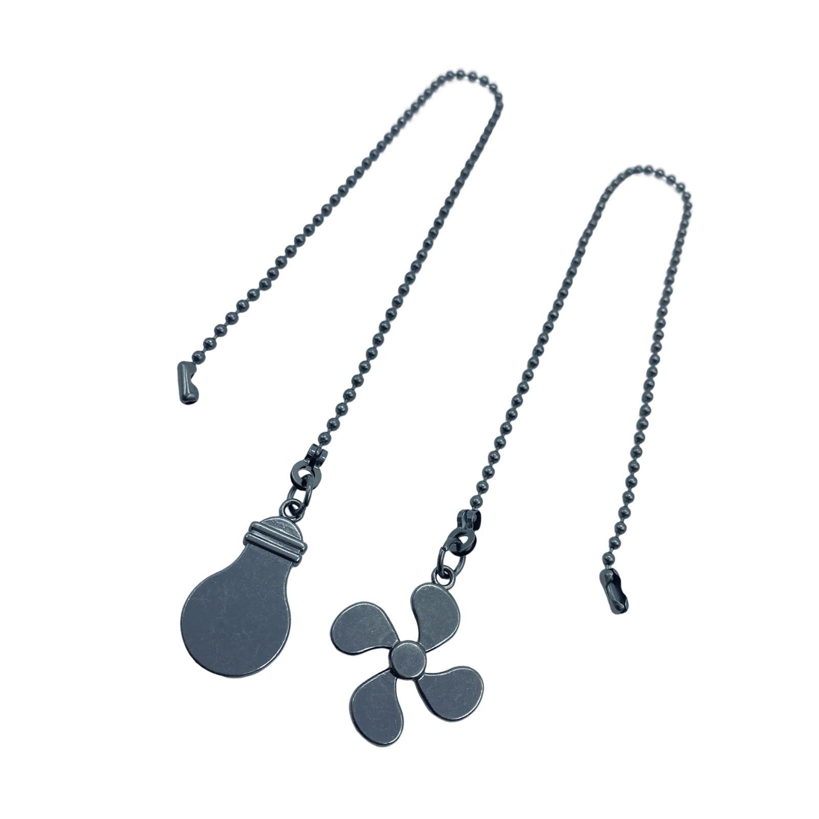 WOVEBIUS Ceiling Fan Pull Chain Ornaments Fan Extension Chain for Lamp Ceiling Fan Style C,Black