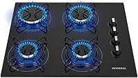 MONDIAL Cooktop a Gás, 4 Bocas, Preto/Inox, Bivolt - CTG-01