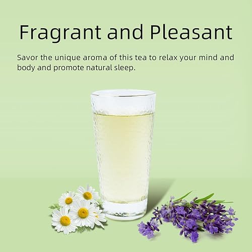 Miniatura 2 de HANFANGLING Té de hierbas de manzanilla y lavanda para aliviar el estrés, ayuda al sueño, saborea el aroma floral, 20 bolsas de té de 0.85 onzas