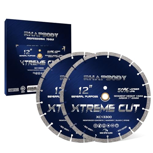 Image of RHAPSODY 12Inch Diamond Saw Blade 2Pcs, Segmented General Purpose Blade