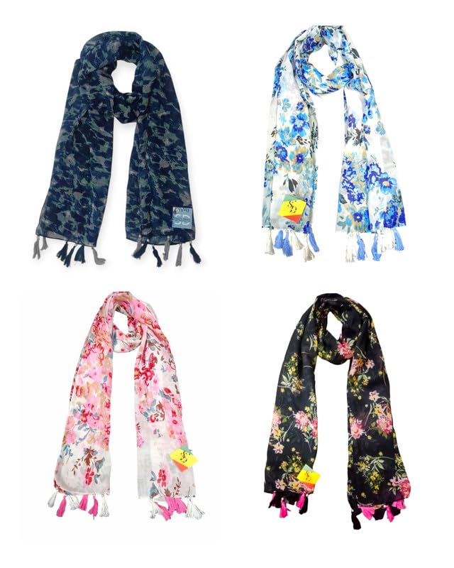 Chiffon Printed Scarfs For Womens Pack of 4 | 22x72 Inch | SL_75-image-27