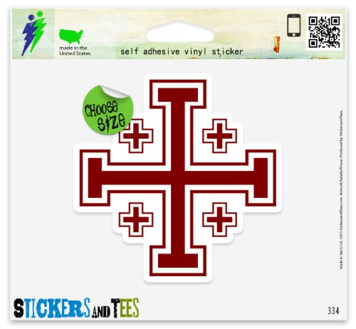 Jerusalem Cross Crusaders' Cross Vinyl Car Bumper Window Sticker 2