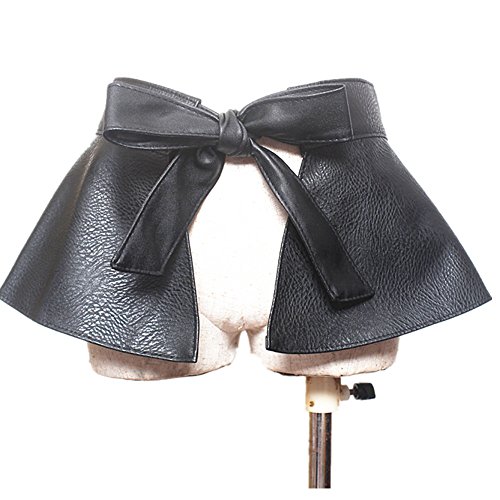 Womens Peplum Cummerbunds Bow Belts Faux Leather Wide Waist Belts For Women Black Waistbands