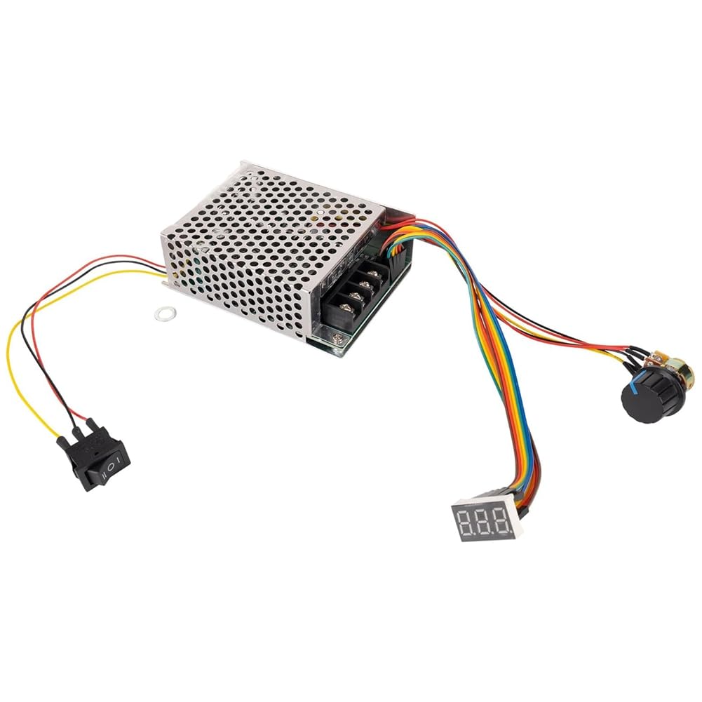 Koolenry 10-55V 12V 24V 36V 48V 60A 15KHZ PWM DC Brushed Motor Speed Controller Switch with LED Display, Forward Brake