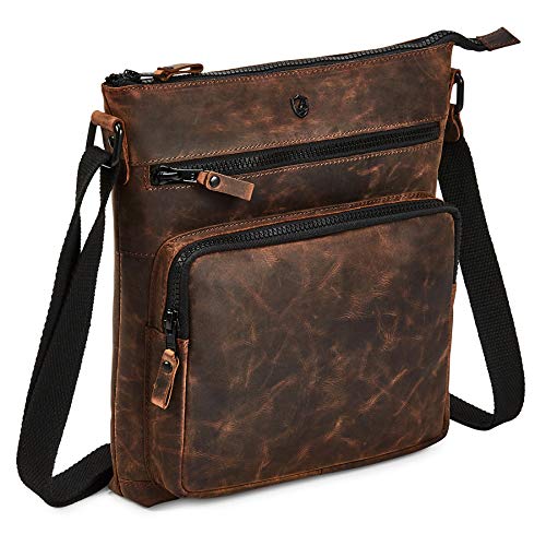 Image of Crossbody Bags for Women Genuine Leather Purse Handmade Vintage Shoulder Bag Crossover Pocketbook Adjustable Strap | Handmade