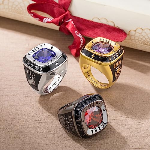 NICEDREAM Personalized Graduation Ring for Men, College & High School - Custom Signet Ring for Him4