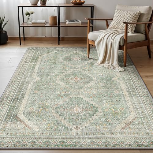 GENIMO Tapis Salon Vintage Moquette pour Chambre Lavable en Machine, Tapis Intérieur pour Chambre,...