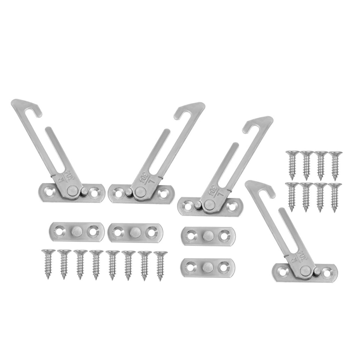 VILLCASE 12 pièces Limiteur de Fenêtre Acier Inoxydable Serrure de Sécurité Garçon Fille pour Fenêtres Coulissantes Installation Facile sans Perçage Protection Intrusion Silencieuse et