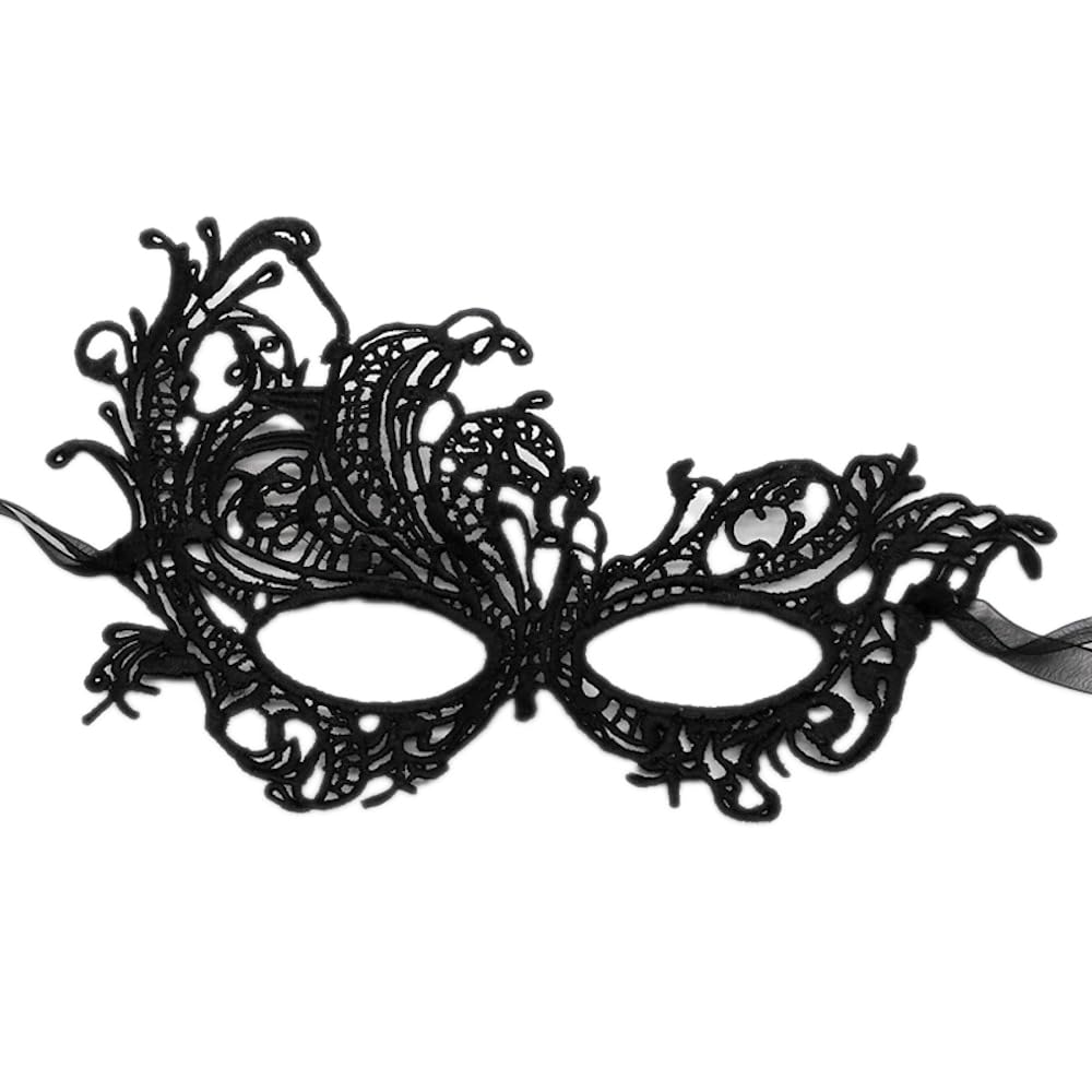 Blausky Eye Mask, Lace Mask, Sexy Lace Eye Mask for Women, Halloween Eye Masked, Masquerade Mask, Venetian Mask, Lace Women, for Halloween, Carnival, Evening Dress, Dance, Ball, Party, Black