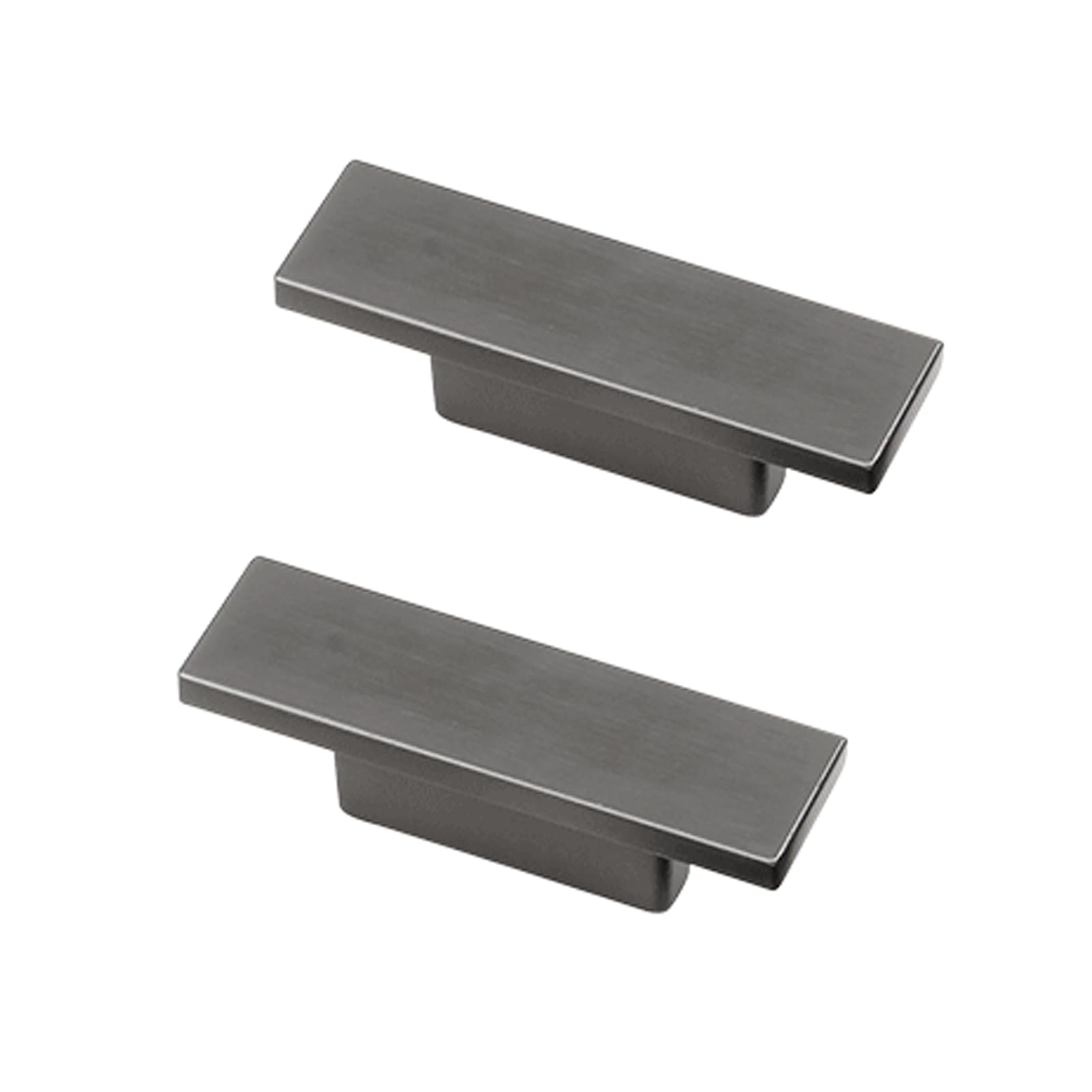 Dswzlqdxb Grey 2 Pieces Closet Handle White Drawer Handle Zinc Alloy Cabinet Knobs Door Handle Square Flat Handle Cabinet Pulls Dressing Table Handle Door Levers (Hole Distance 32Mm,)