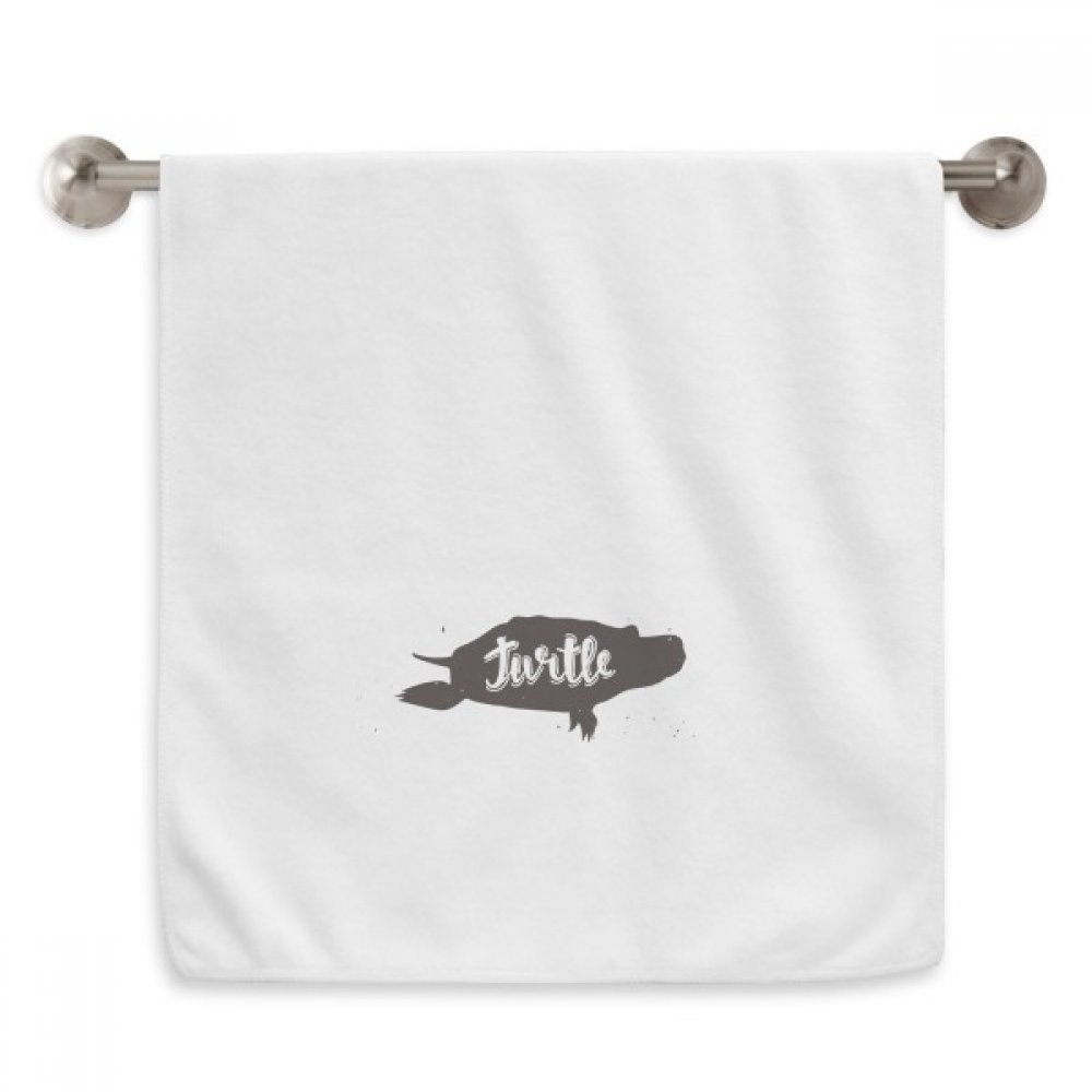 Serviette moelleuse blanche imprimée tortue noire à diadème