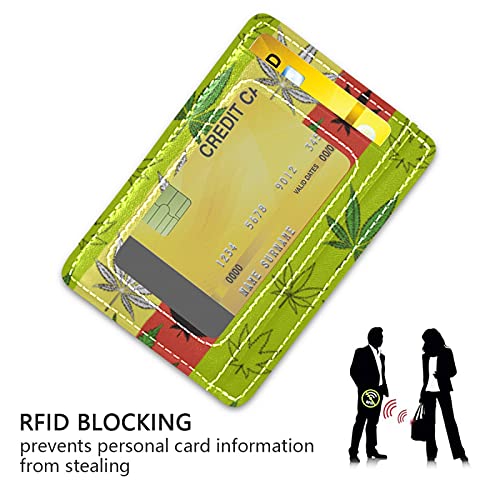 susiyo Marijuana And Weed Leaf Symbol Slim Minimalist Wallets Rfid Blocking Card Wallets PU Leather Front Pocket Wallets for Men and Women3