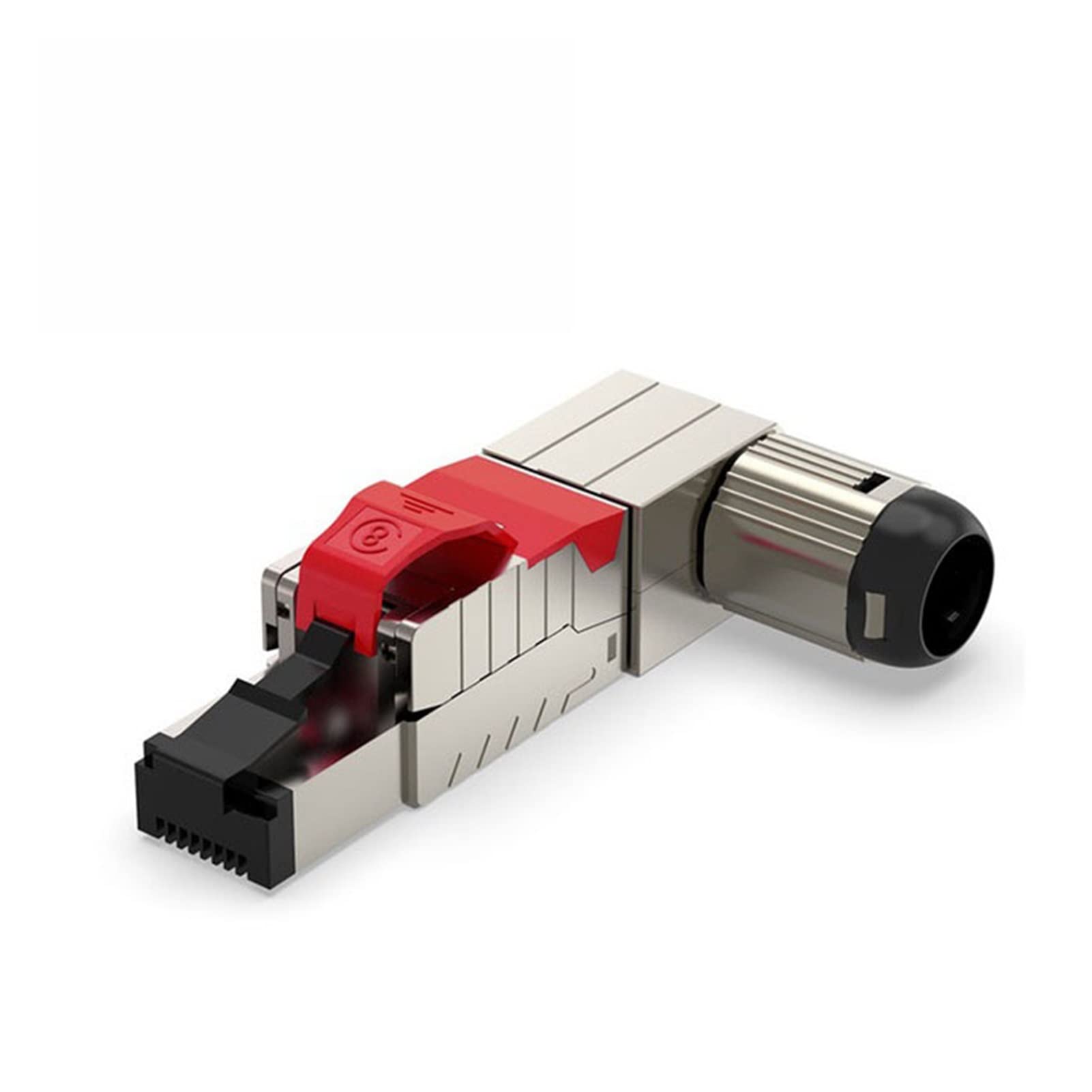 Schermato Senza Attrezzi Rj45. Plug Cat6A Cat7 Cat8 Connettore Ethernet modulare Cat8 1-50PCS Easy Metal Die-Clast Conector (Size : 5pcs, Color : CAT8 90 (Red))