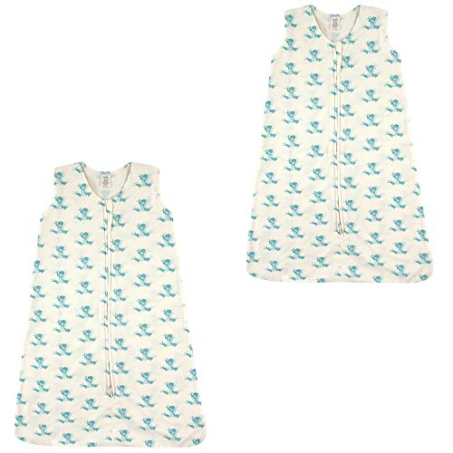 Image of Touched by Nature Baby Organic Cotton Sleeveless Wearable Sleeping Bag, Sack, Blanket, Geometric Frog 2-Pack, 12-18 Months