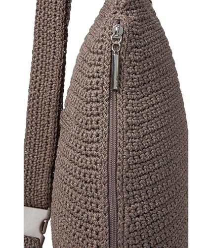The Sak Geo Sling Backpack in Crochet, Single Sling Shoulder Strap, Mushroom