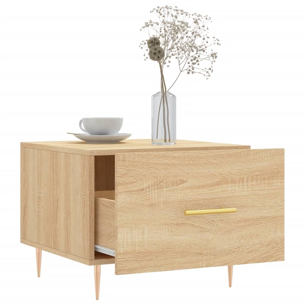 Homgoday Tavolino da caffè in rovere Sonoma, 50 x 50 x 40 cm, in legno ingegnerizzato, tavolino da tè per soggiorno, sala d'accoglienza degli ospiti, camera da letto e ufficio, mobili tipo 3