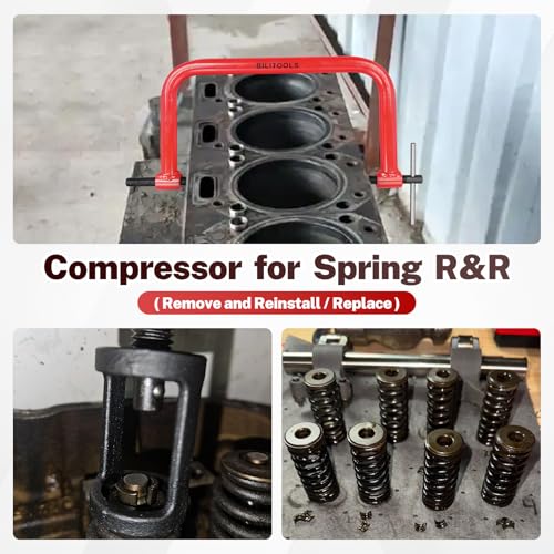 Image of BILITOOLS 13pcs Valve Spring Compressor Tools, Valve Lapping /Grinding Tool | Straight Valve Stem Seal Plier, for ATV, Car, Motorcycle, Small Engine Equipment