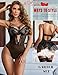 Avidlove Sexy Lingerie for Women Naughty Lace Bodysuit Lingerie Skirt Set Teddy Babydoll Nightgown with Garter Belt Black
