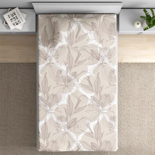 Image of Wakefit Cotton Fitted Bedsheet | 200 TC Elastic Fitted Sheet, Single Bed Bedsheet with 1 Pillow Cover | Mekko - 72x30 inches