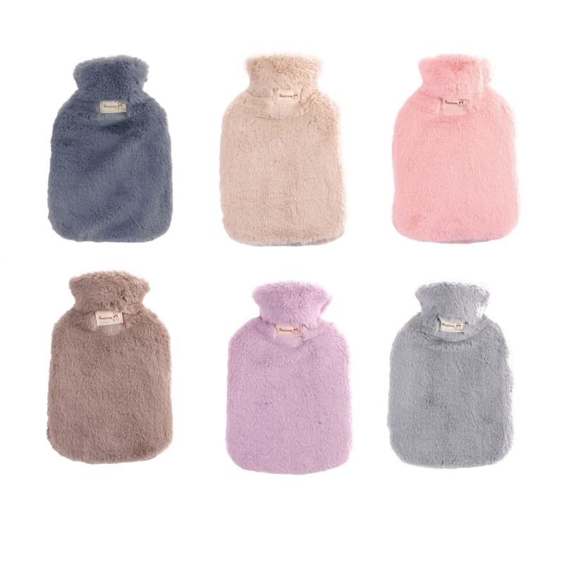 JINGYAN Bolsas de agua caliente 1800ml Cute 2 bolas Cubierta de felpa Botella agua caliente Bolsa Anti-Scald Water-Relling Hand Warmer for Dormitory Office Home(3)