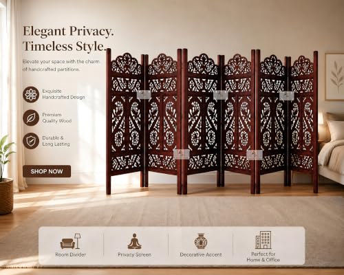 Image of Partition for Living Room,Divider,Partition Wall Divider Screen Separator, Wall Panel Divider for Hall | Bedroom |Office | Puja Room | Restaurant S Design (4 Feet 6 Panel)
