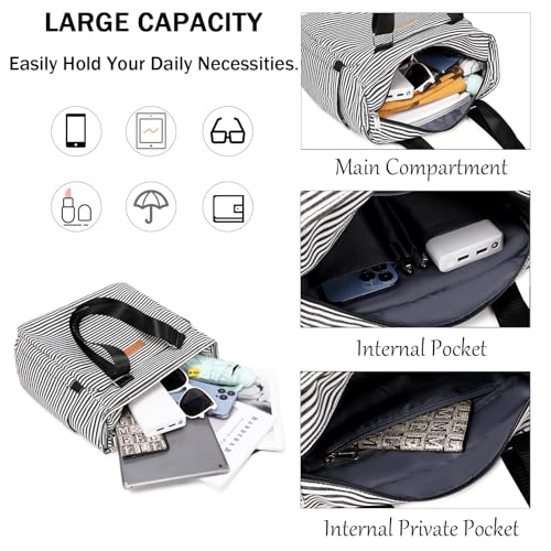 Bolsa Tote de Lona Resistente para Mujer con Múltiples Bolsillos miniatura 3