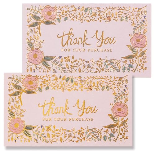 Thank You For Your Order Cards, 100-Pack Floral Thank You For You...