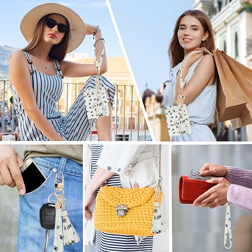 Image of KNGITRYI Small Wristlet Wallets for Women RFID Credit Card Holder Wallet Keychain Wristlet Wallet Credit Card Wallets for Women (bee)